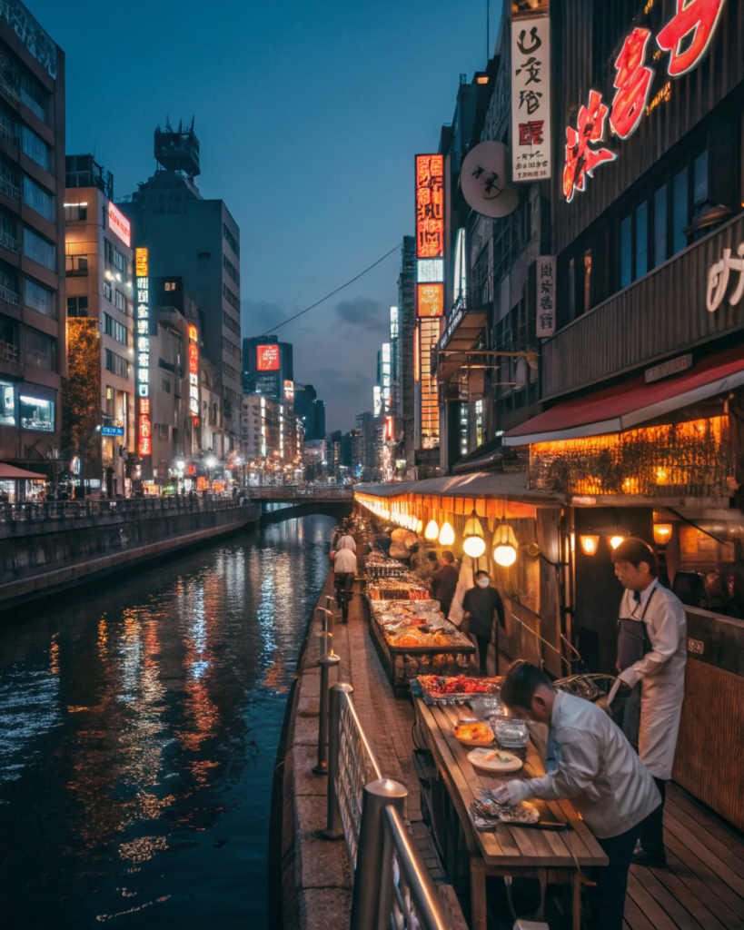 Osaka, Japan street food